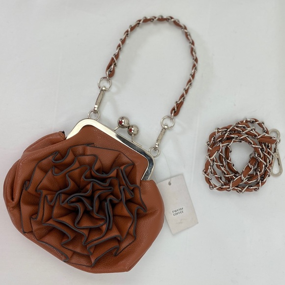 NWT Flower Rose Clutch Shoulder Hand Bag Purse - Picture 10 of 16